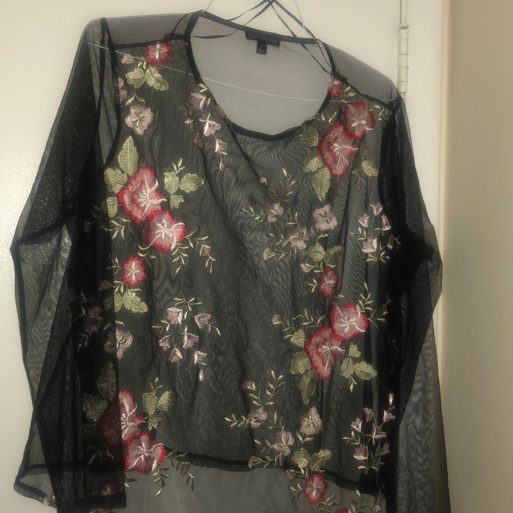 Mesh long sleeve top